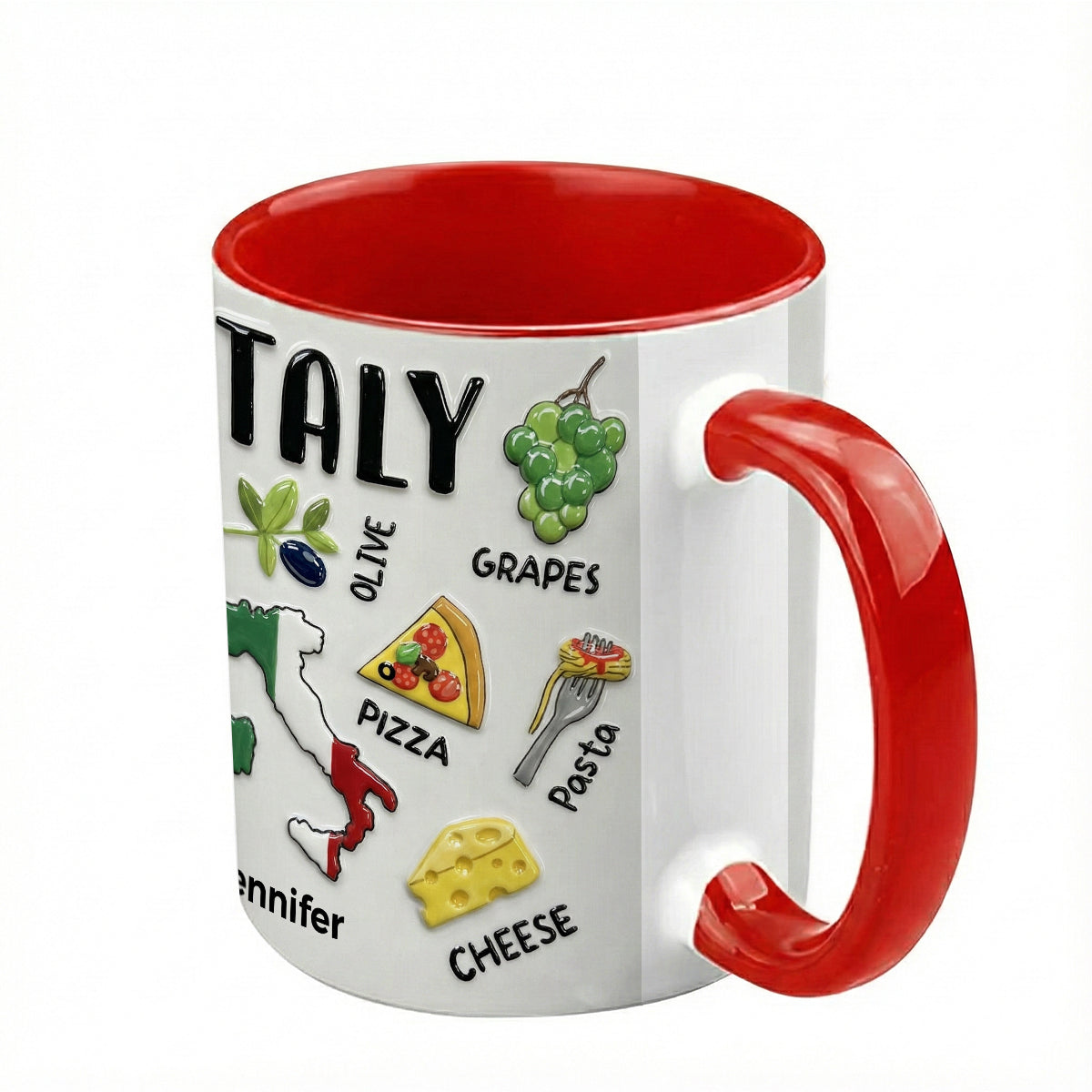 Personalized Italy Accent Mug And Name