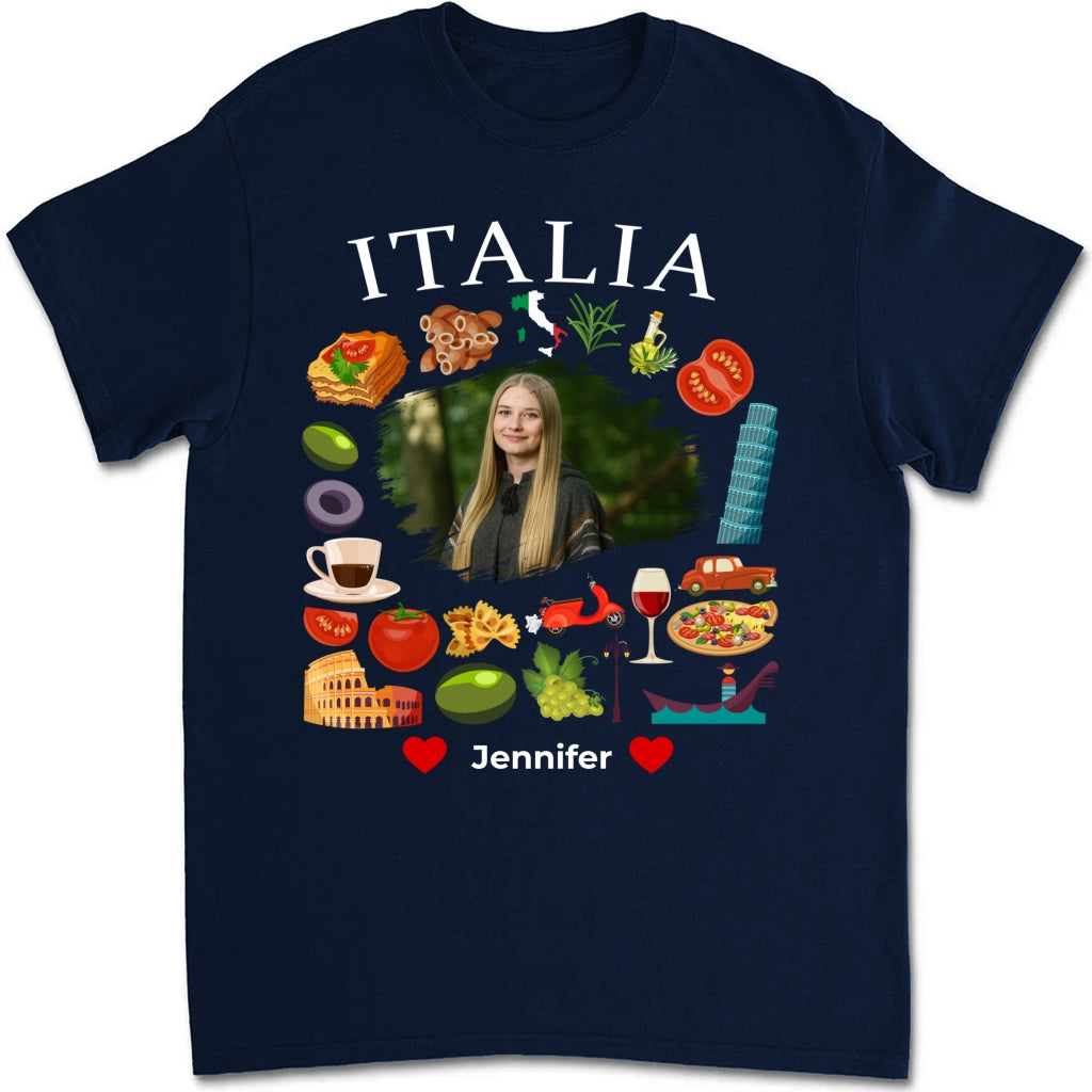Personalized Italia Italy T-shirt Symbols With Photo