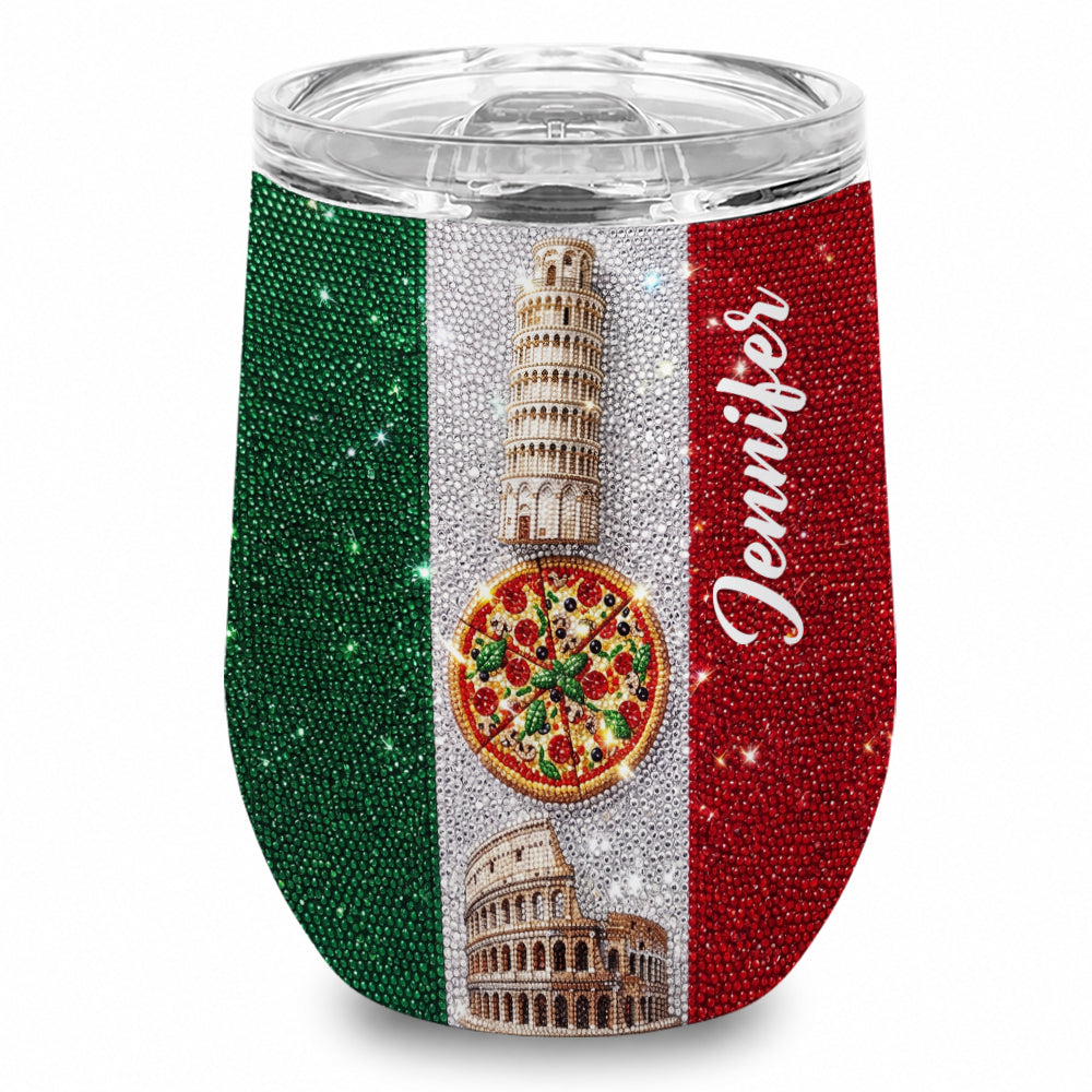 Custom Italy Symbols 2D Effect Tumbler 12oz With Name