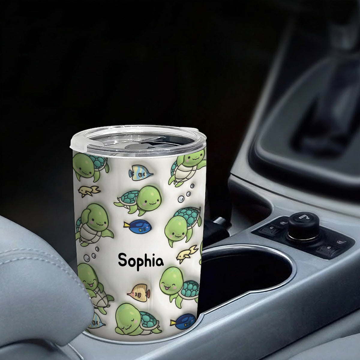 Personalized Turtle Tumbler Cup With Name, Custom Turtle Lovers Gifts
