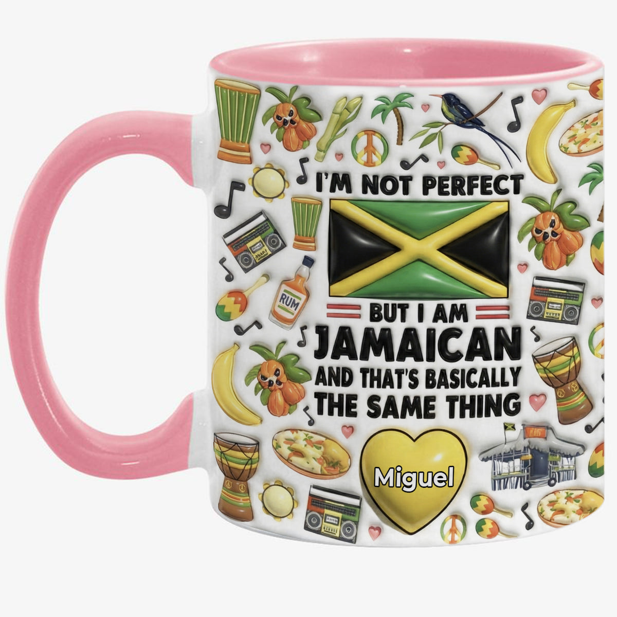 I'm Not Perfect But I'm Jamaican Personalized Coffee Mug Cup