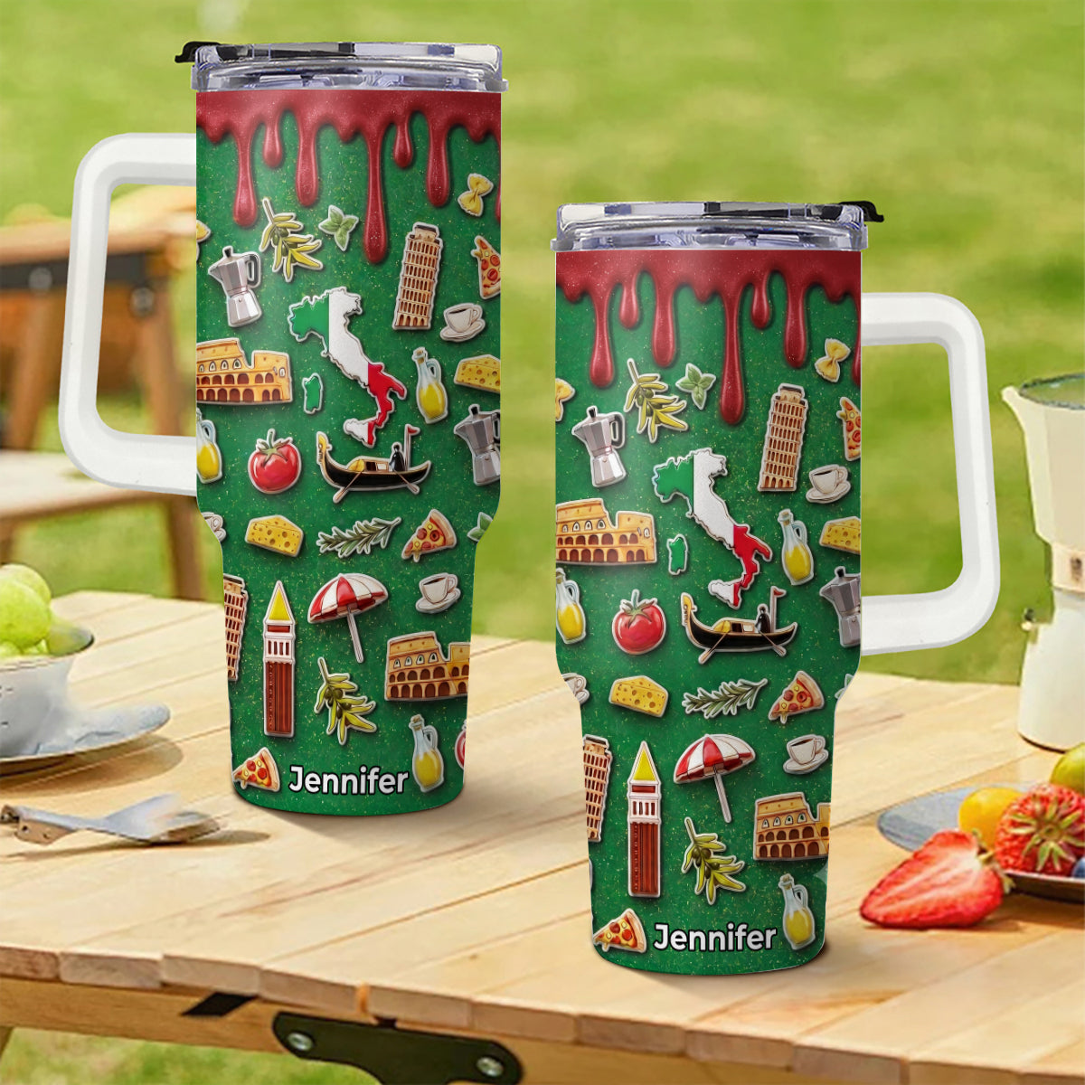 Custom Italy With Color Of Italy Flag Tumbler