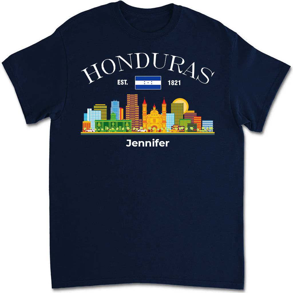 Custom Honduras Est 1821 T-shirt, Name