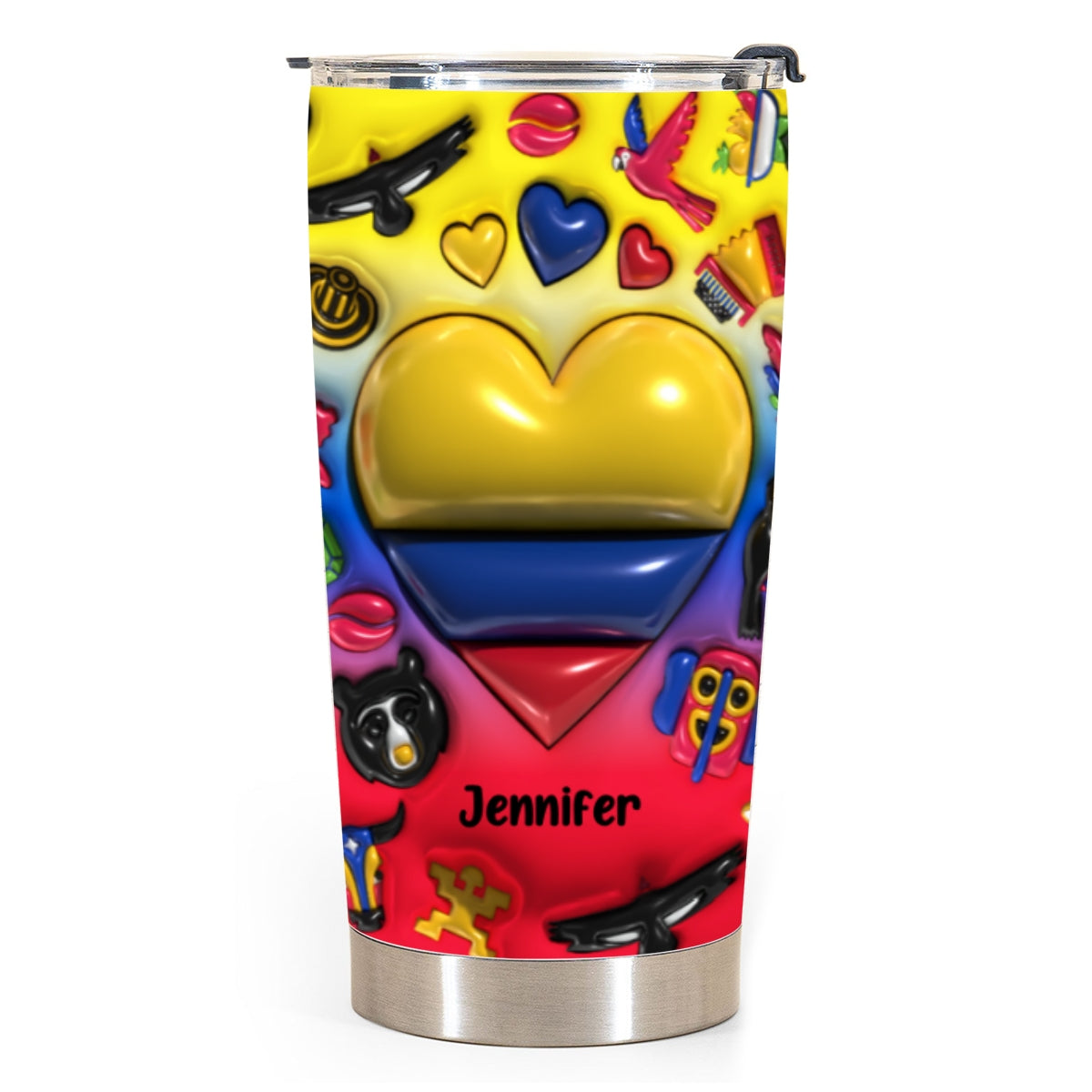 Custom Colombia Heart Tumbler With Name
