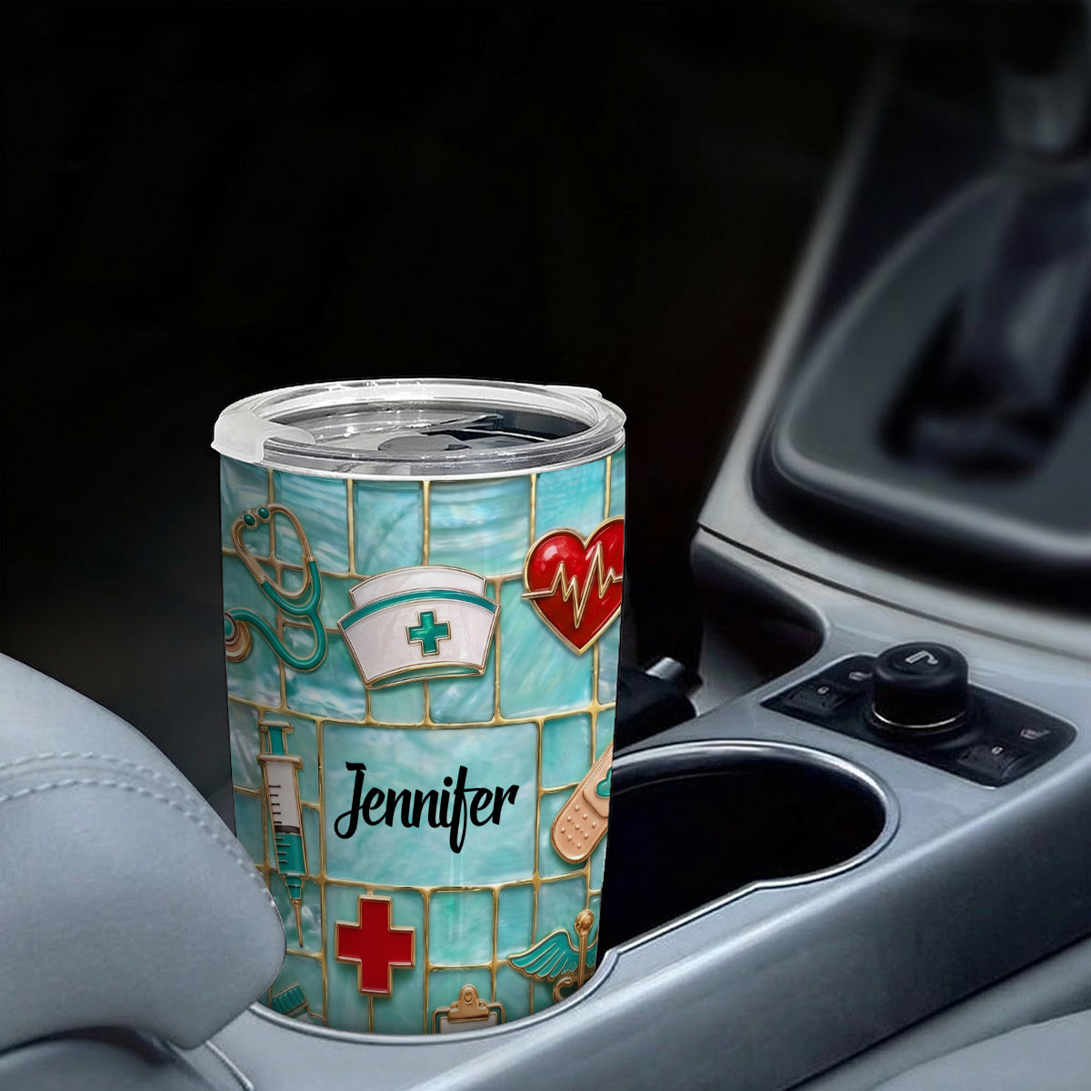 Custom Nurse Tumbler With Beautiful Symbols