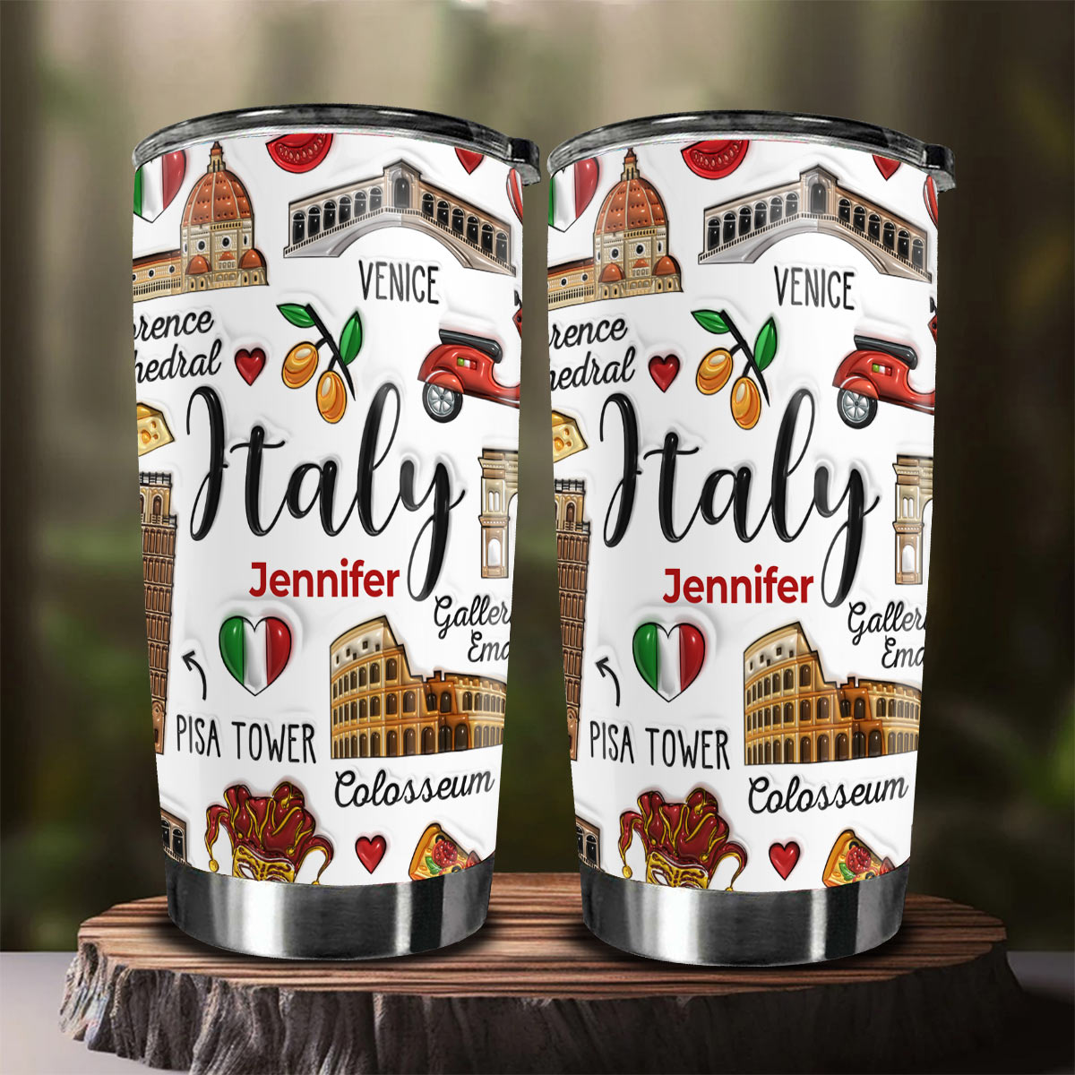 Custom Italy Italia Tumbler Cup With Symbols