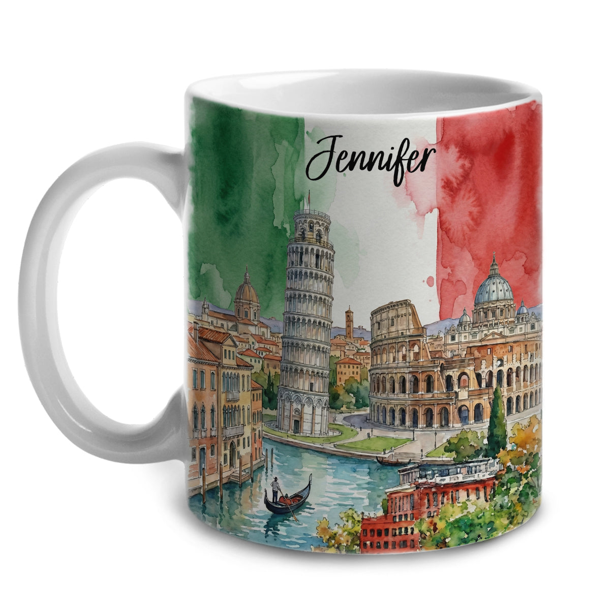 Custom Italy Coffee Mug Cup With Water Color