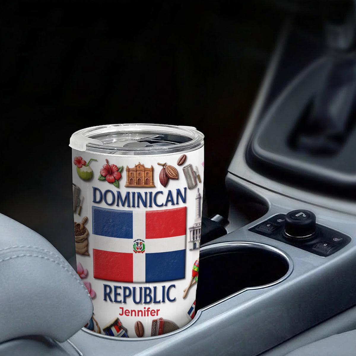 Custom Dominican Republic Map, Flag In Two Sides Tumbler