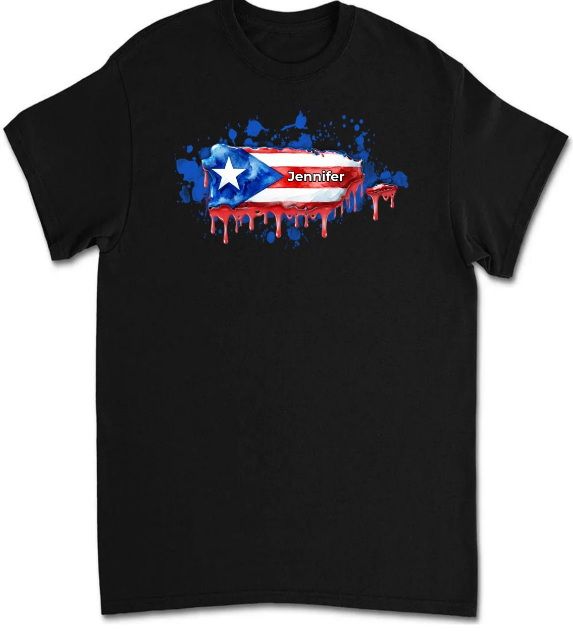 Custom Puerto Rico Map Colorful T-shirt