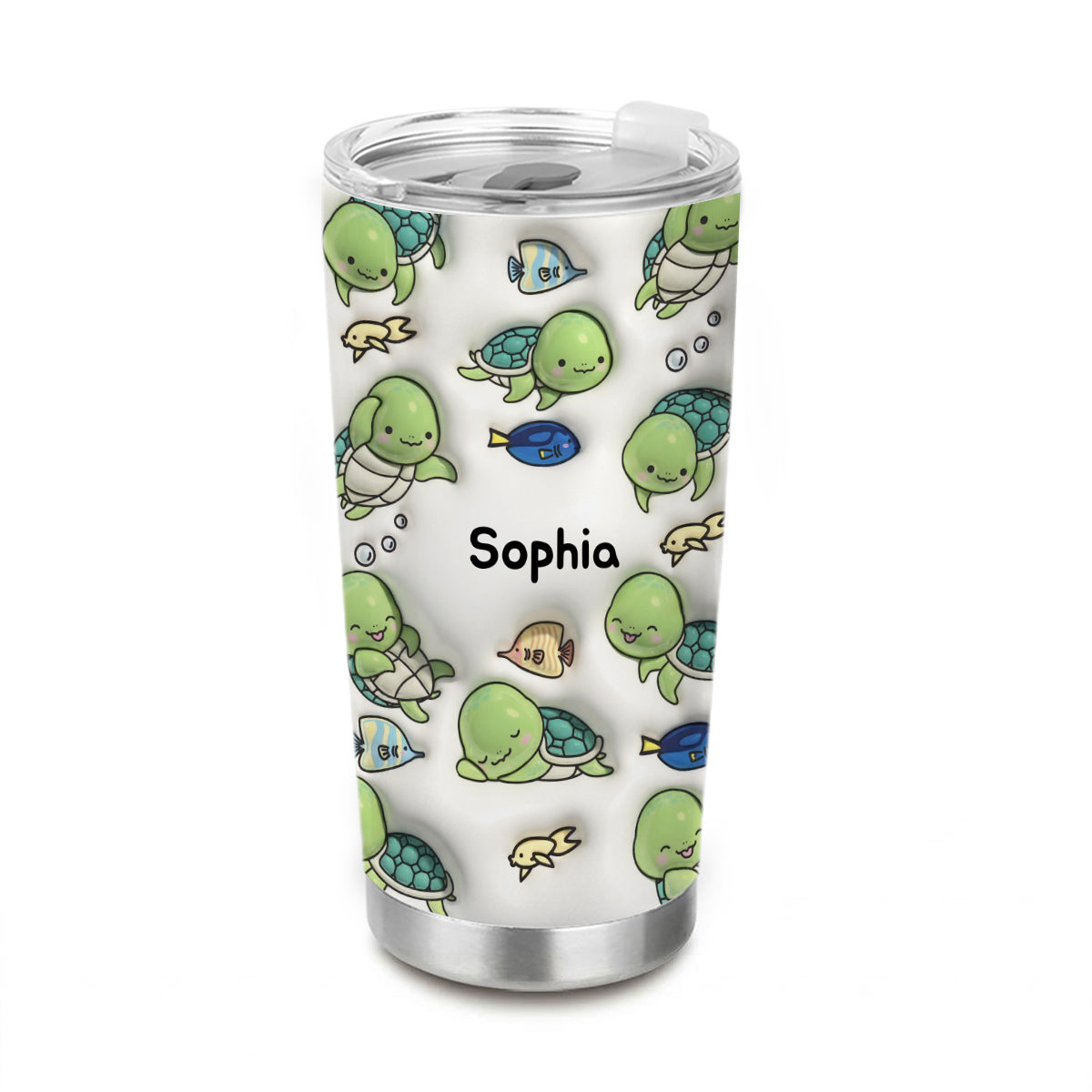 Personalized Turtle Tumbler Cup With Name, Custom Turtle Lovers Gifts