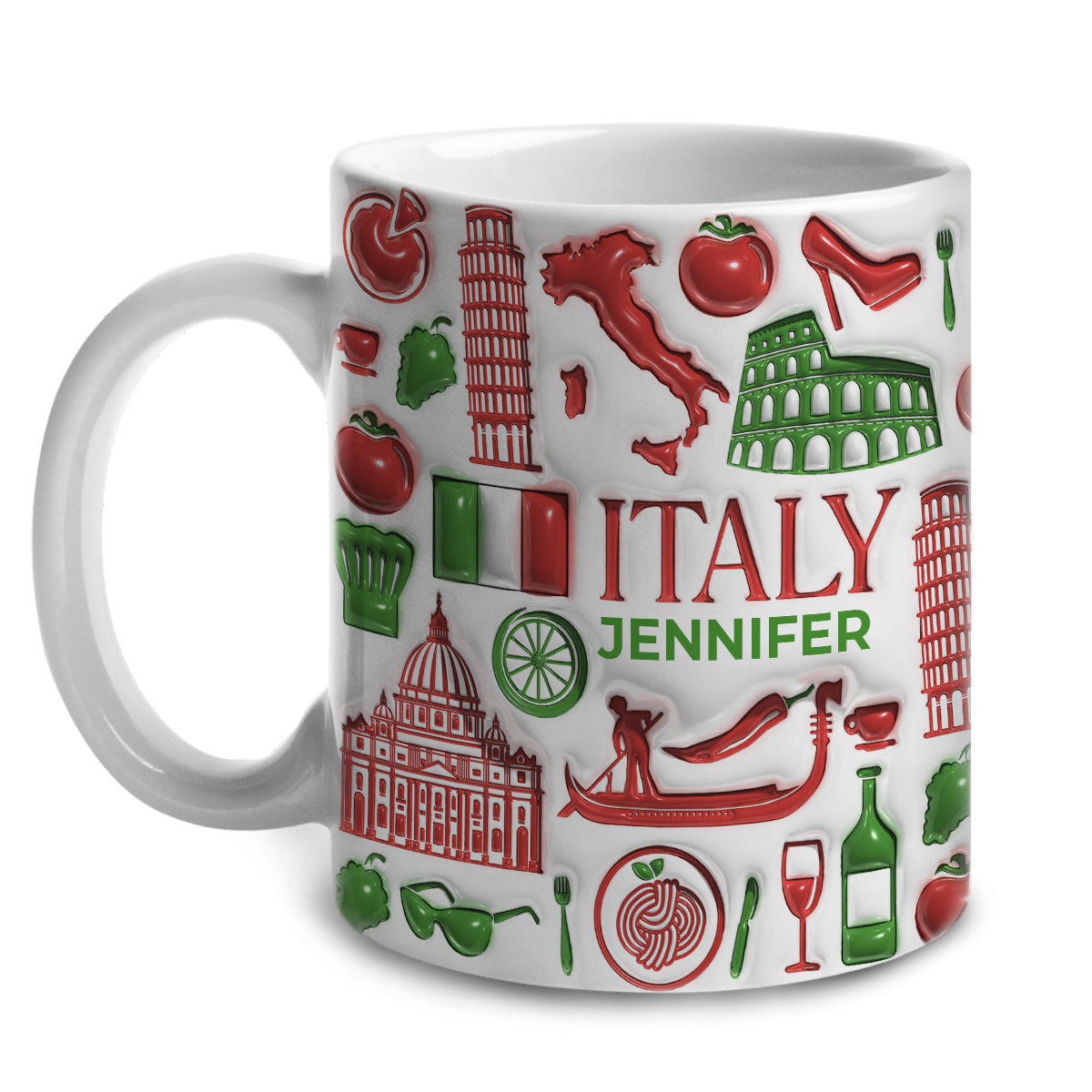 Custom Italy Italia Colorful Flag Mug