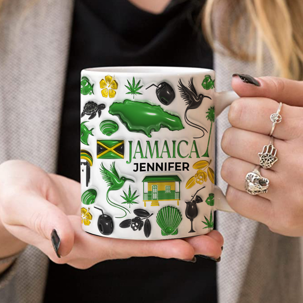 Custom Jamaica Colorful Flag Mug