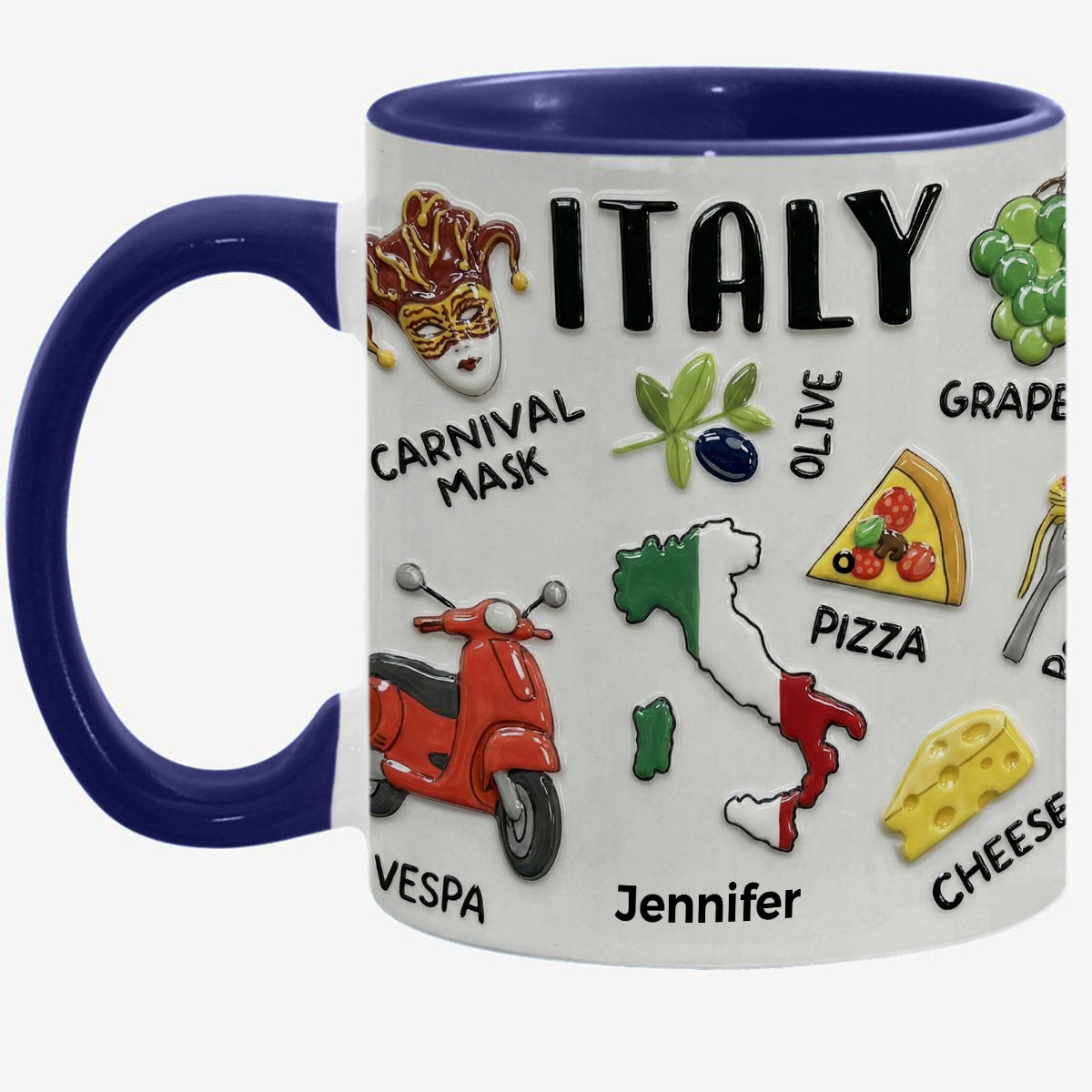 Personalized Italy Accent Mug And Name