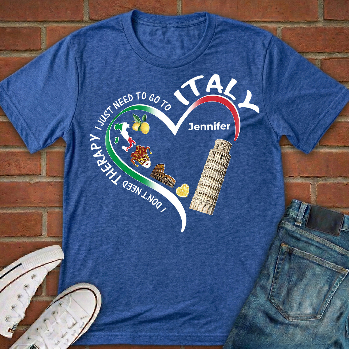 Custom I Just Need To Go To Italy T-shirt With Heart Symbols
