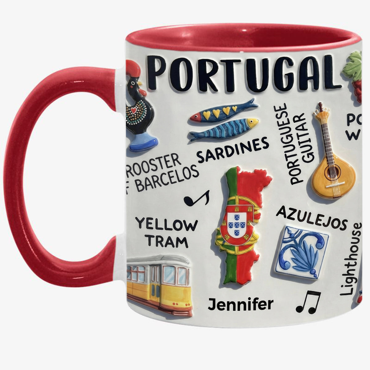 Personalized Portugal Accent Mug And Name