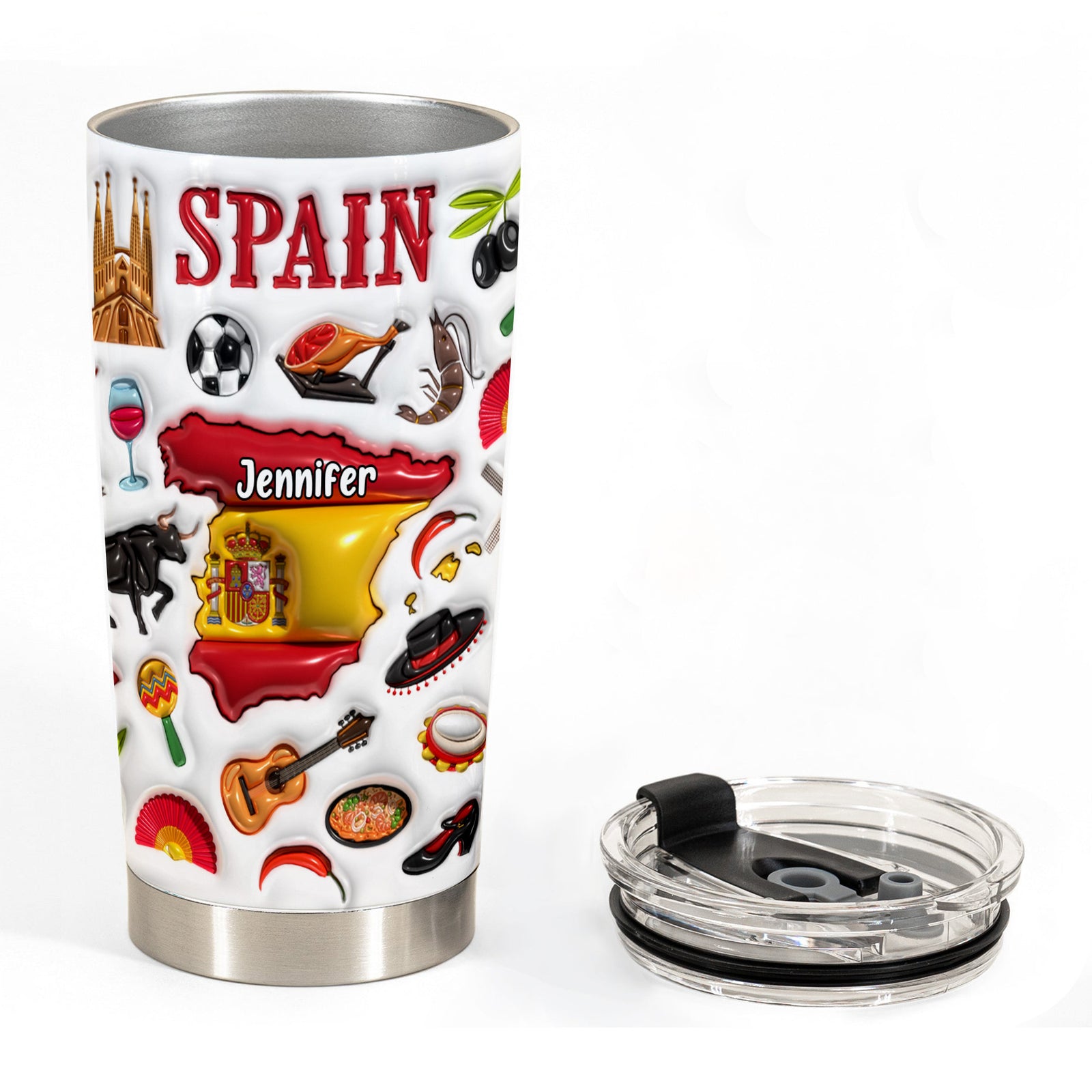 Custom Spain Tumbler Cup With Your Name