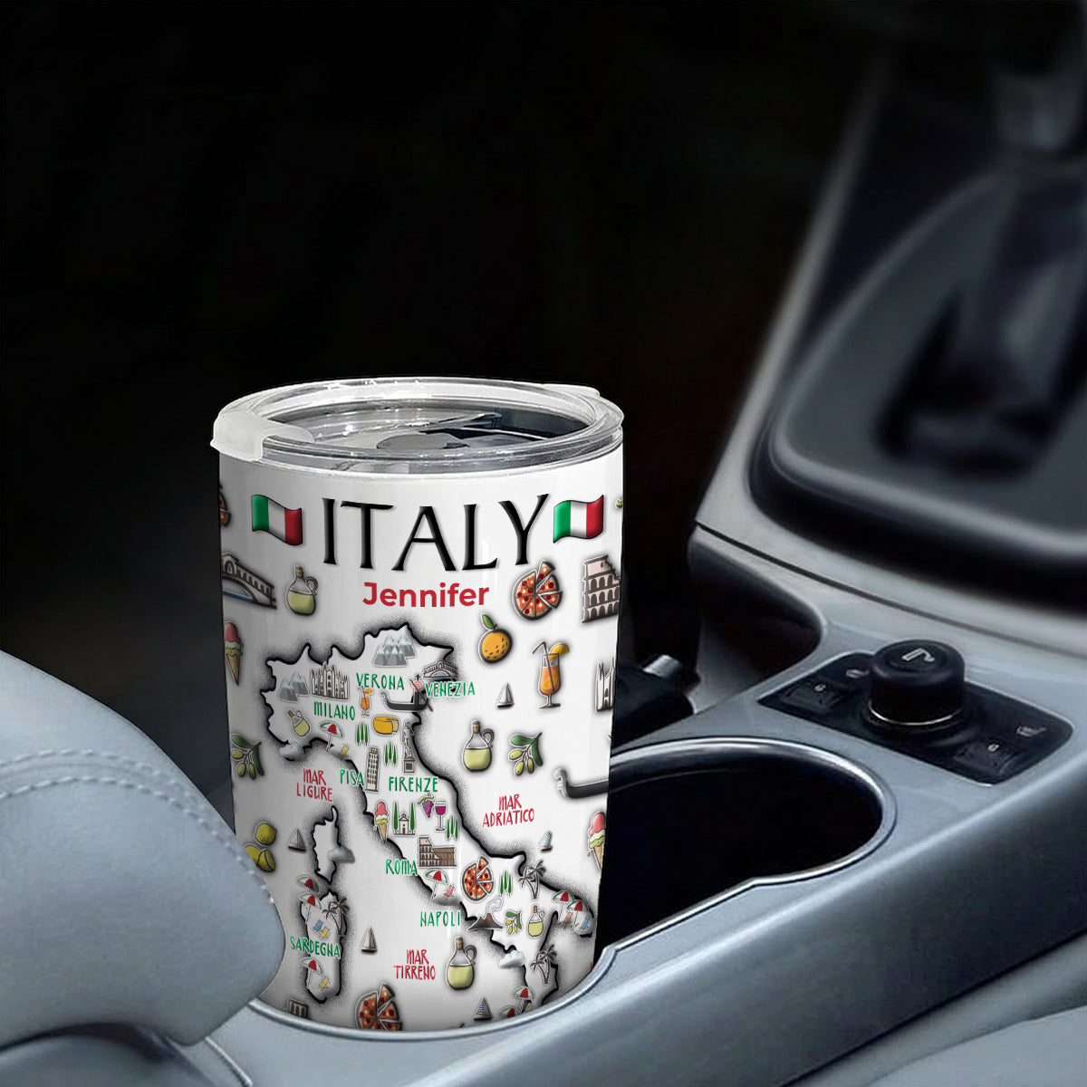 Custom Italy Map Tumbler With Your Name
