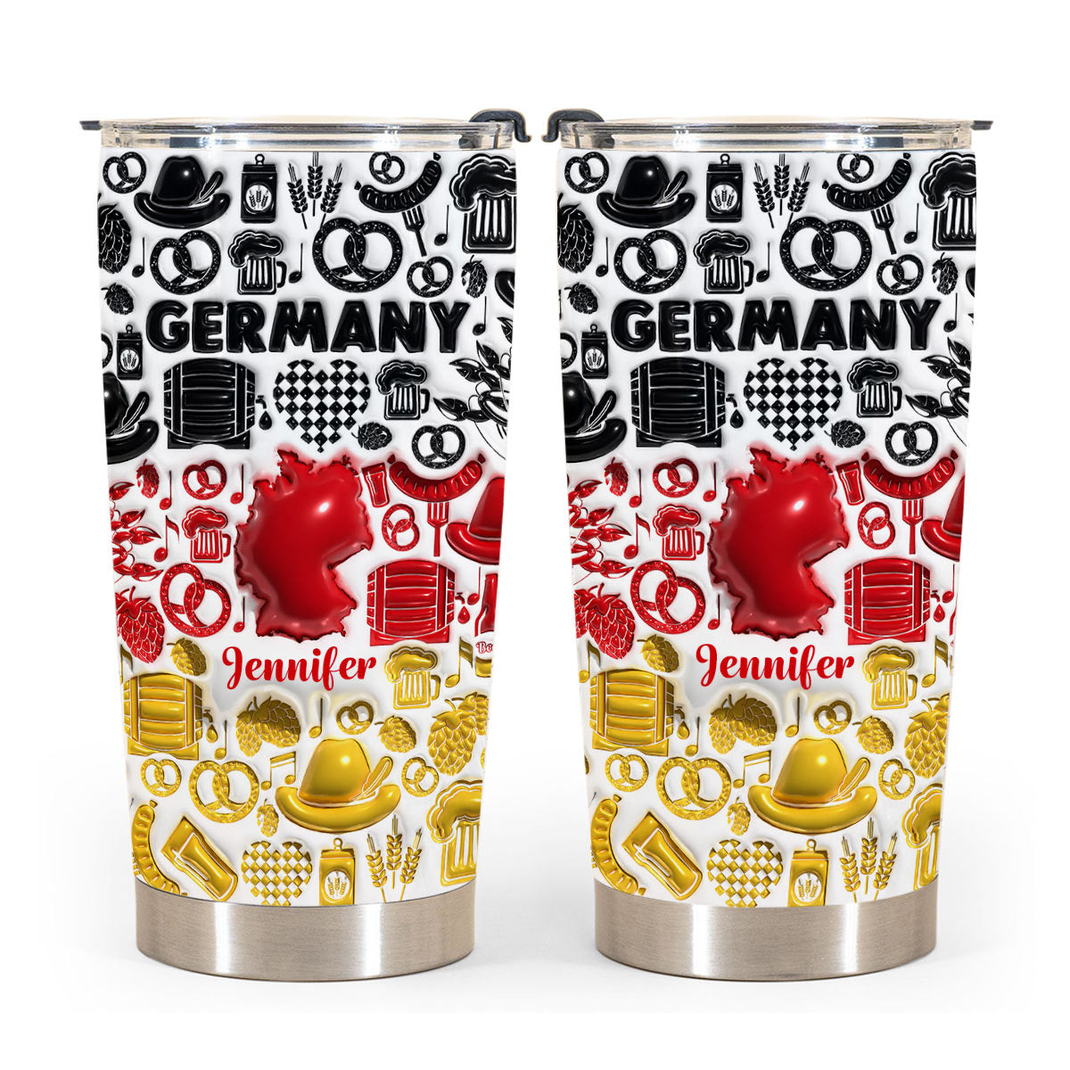 Custom Germany Symbols In Germany Flag Tumbler