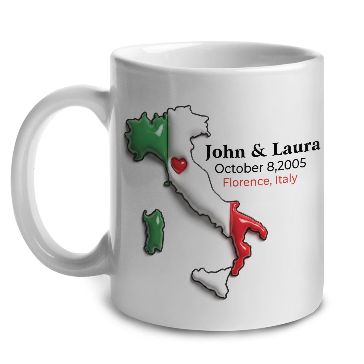 Custom Italy Mug With Red Heart