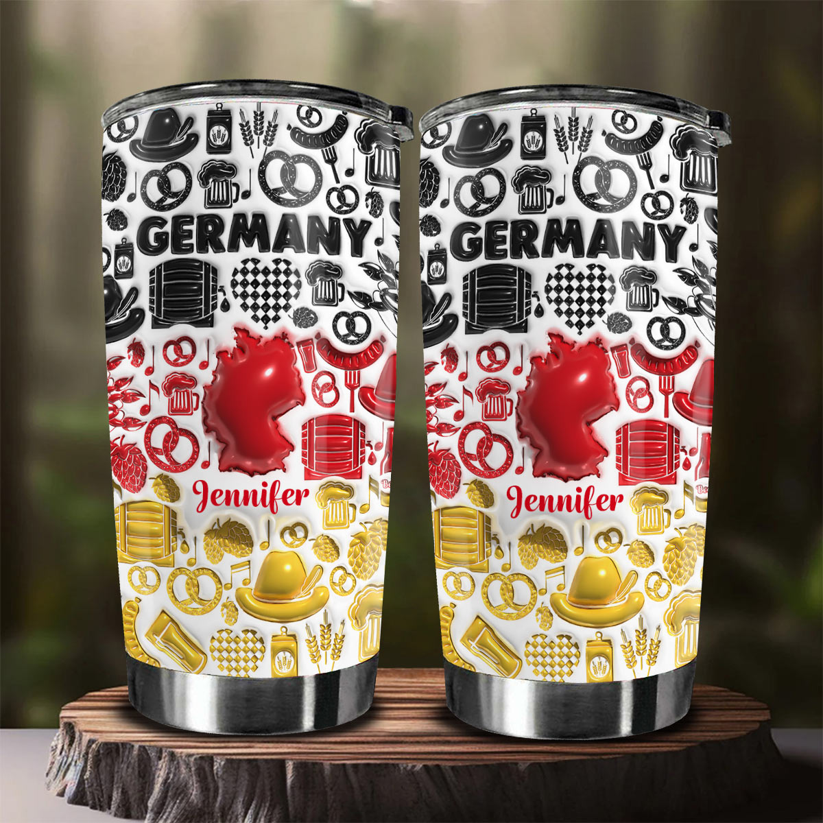 Custom Germany Symbols In Germany Flag Tumbler