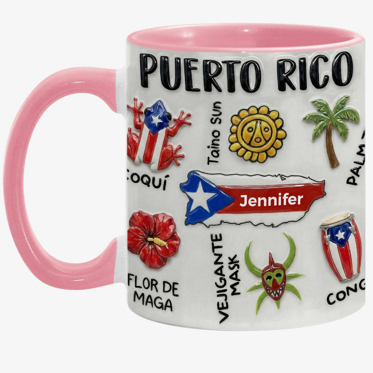 Personalized Puerto Rico Accent Mug And Name