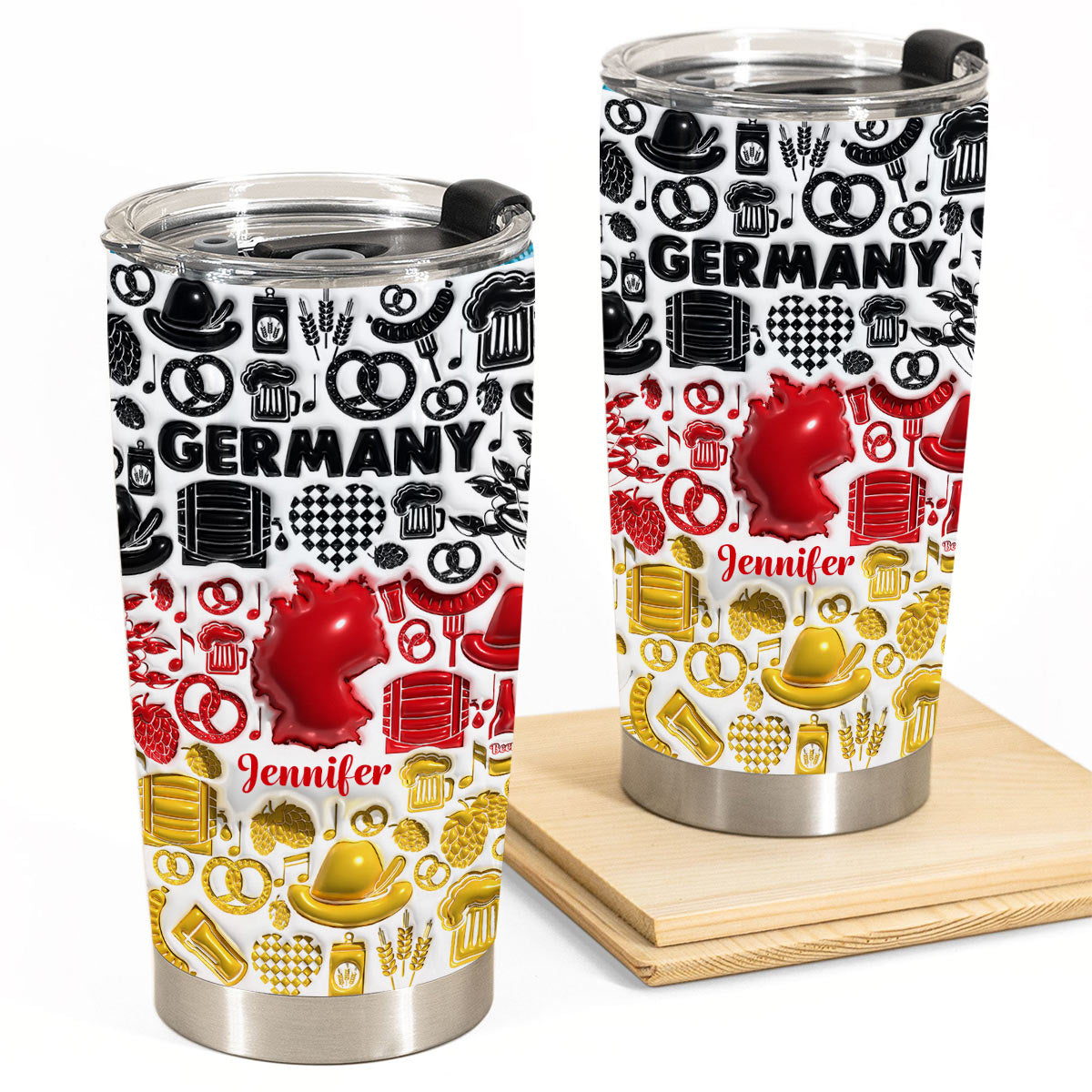 Custom Germany Symbols In Germany Flag Tumbler