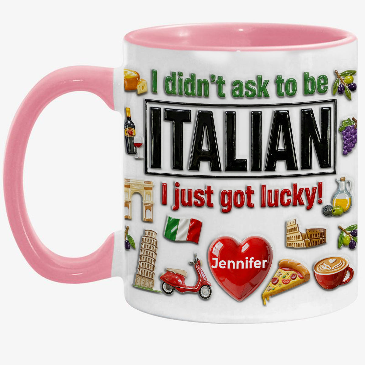 Custom Italia Italian I Just Got Lucky Accent Mug