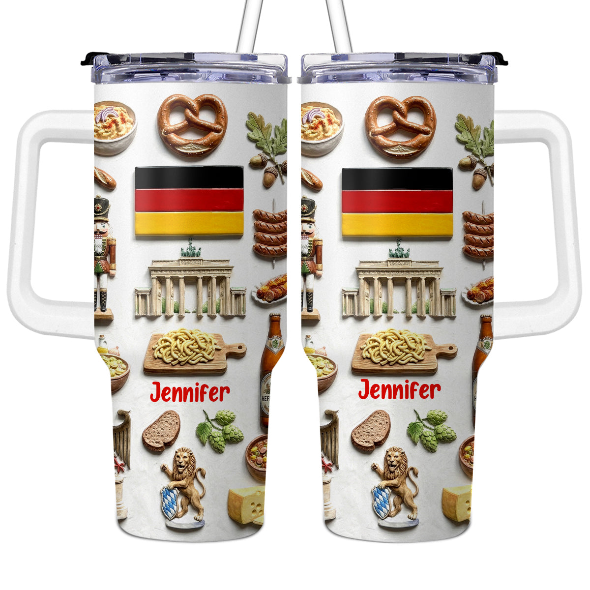 Custom Germany Tumbler 40oz With Flag, Symbols