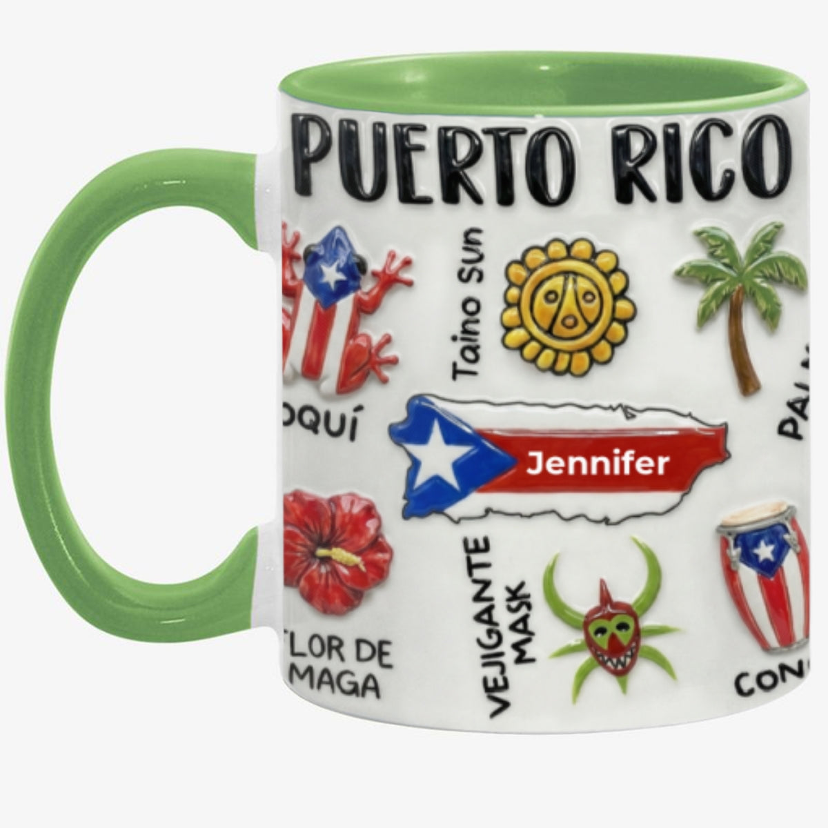 Personalized Puerto Rico Accent Mug And Name