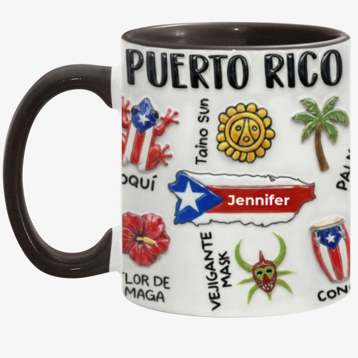 Personalized Puerto Rico Accent Mug And Name