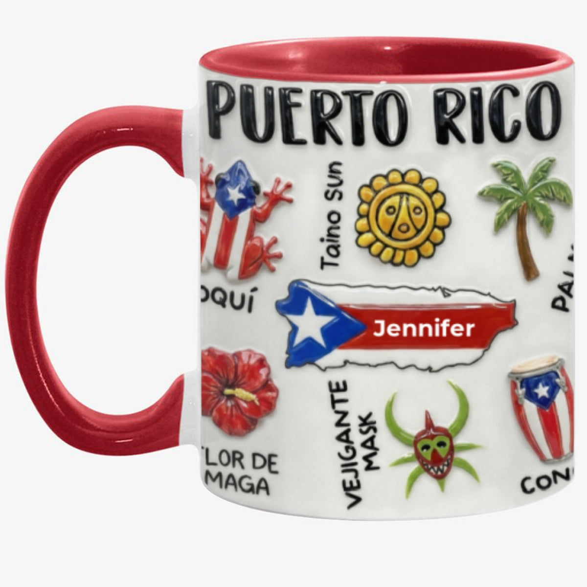 Personalized Puerto Rico Accent Mug And Name