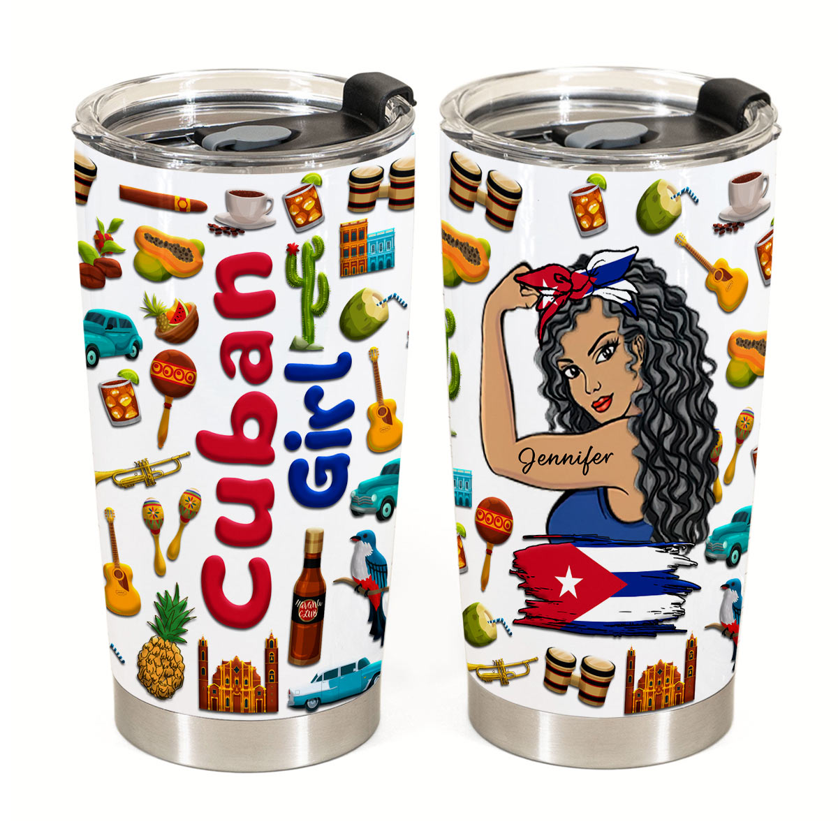 Custom Proud Cuban Girl Tumbler And Your Name