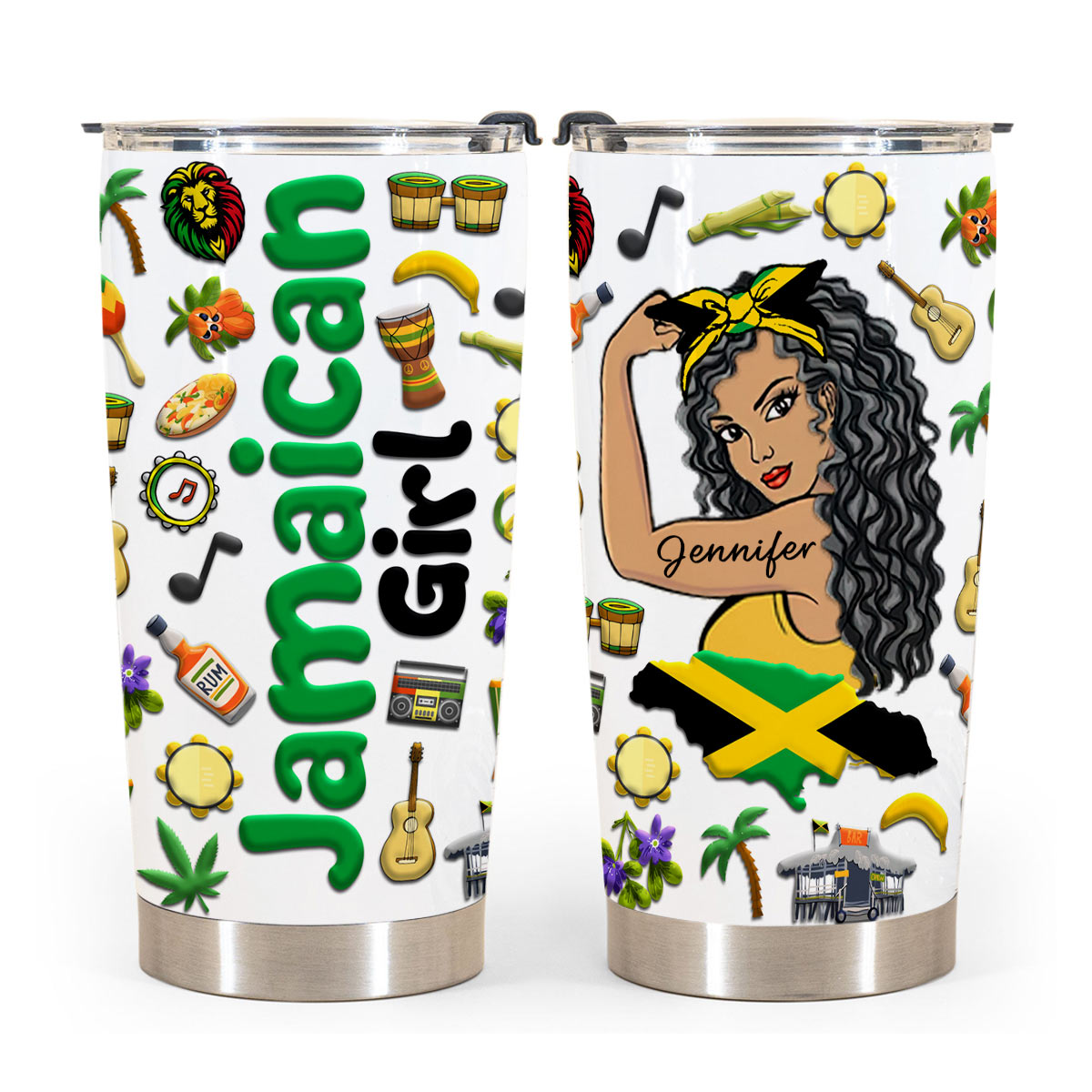 Custom Proud Jamaican Girl Tumbler And Your Name