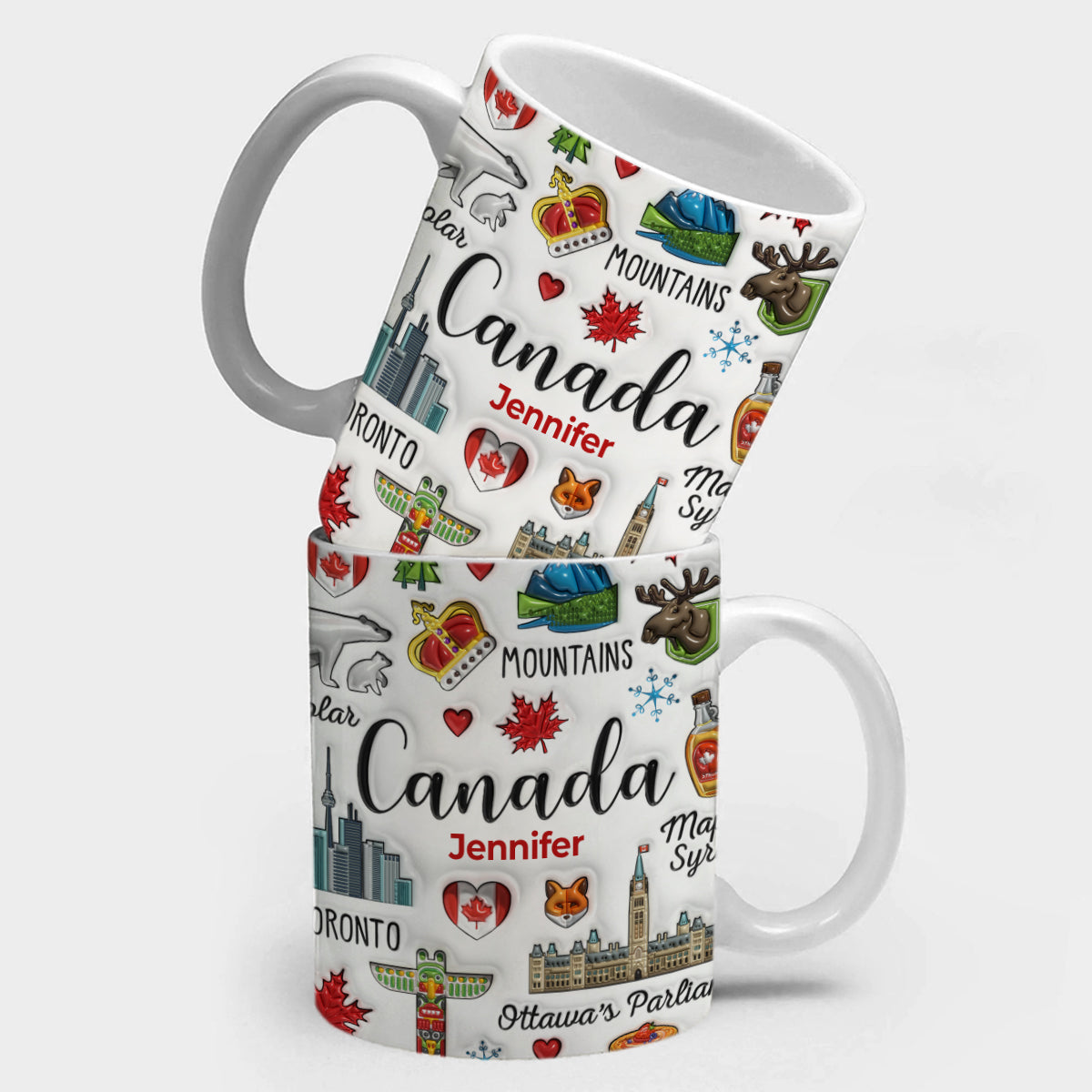 Custom Canada Canadian Coffee Mug Cup With Symbols