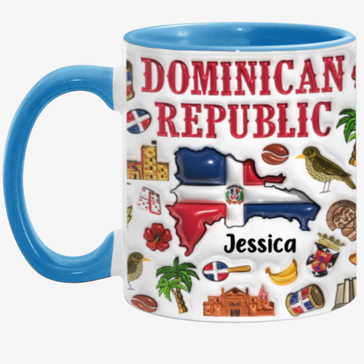 Custom Dominican Republic Accent Coffee Mug Cup With Your Name