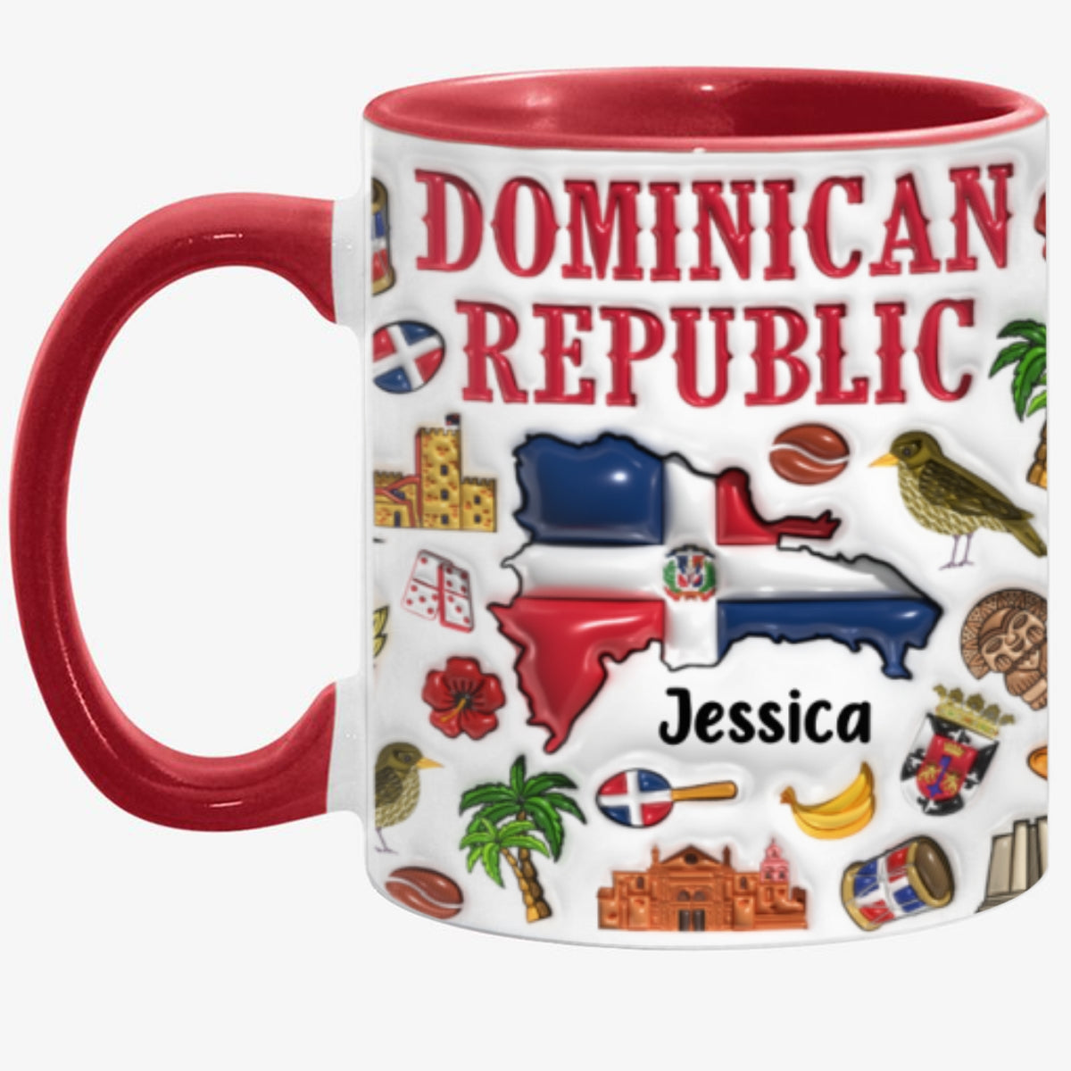 Custom Dominican Republic Accent Coffee Mug Cup With Your Name