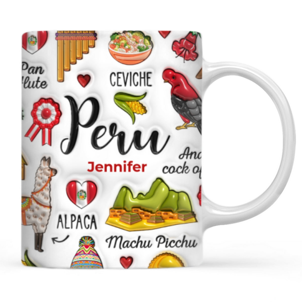 Custom Peru Peruvian Coffee Mug Cup With Symbols