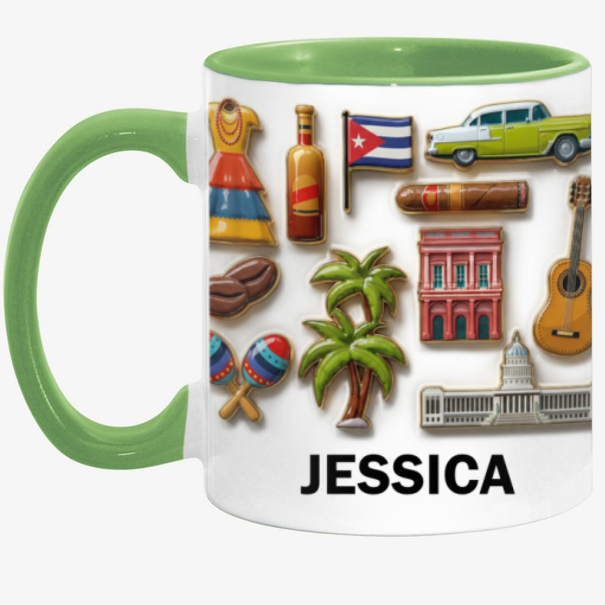 Cuba Culture 2D Printed Coffee Mug Cup Personalized With Name
