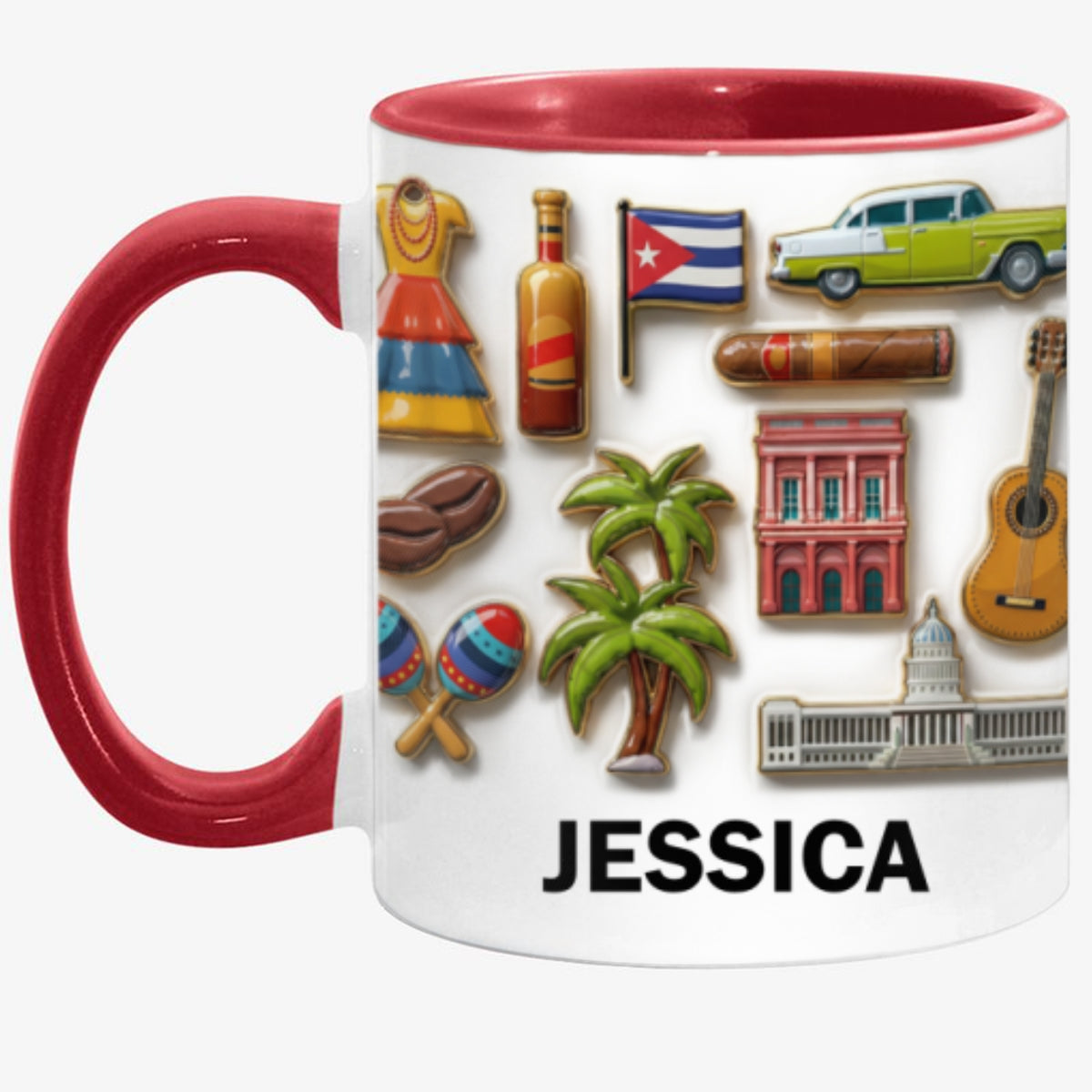 Cuba Culture 2D Printed Coffee Mug Cup Personalized With Name