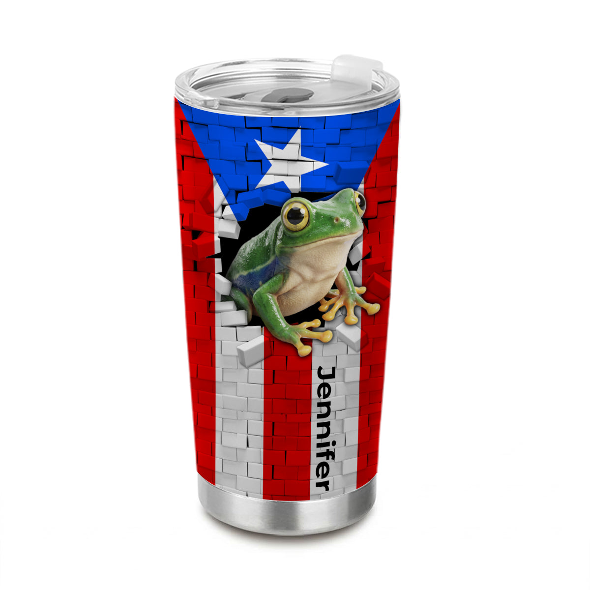 Custom Puerto Rico Frog In Hole Tumbler