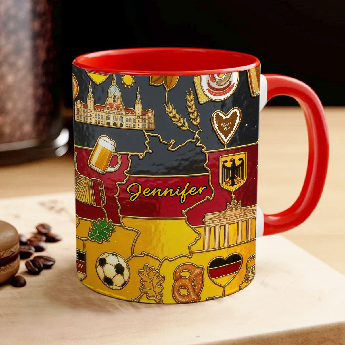 Custom Germany Accent Mug With Name In Germany Map