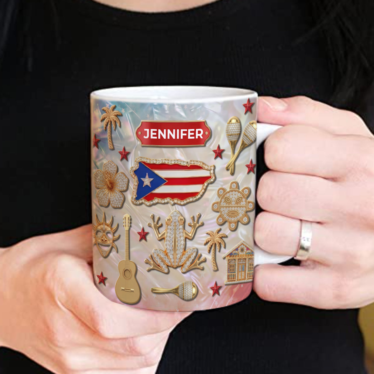 Custom Puerto Rico Mug With 3D Effect Print