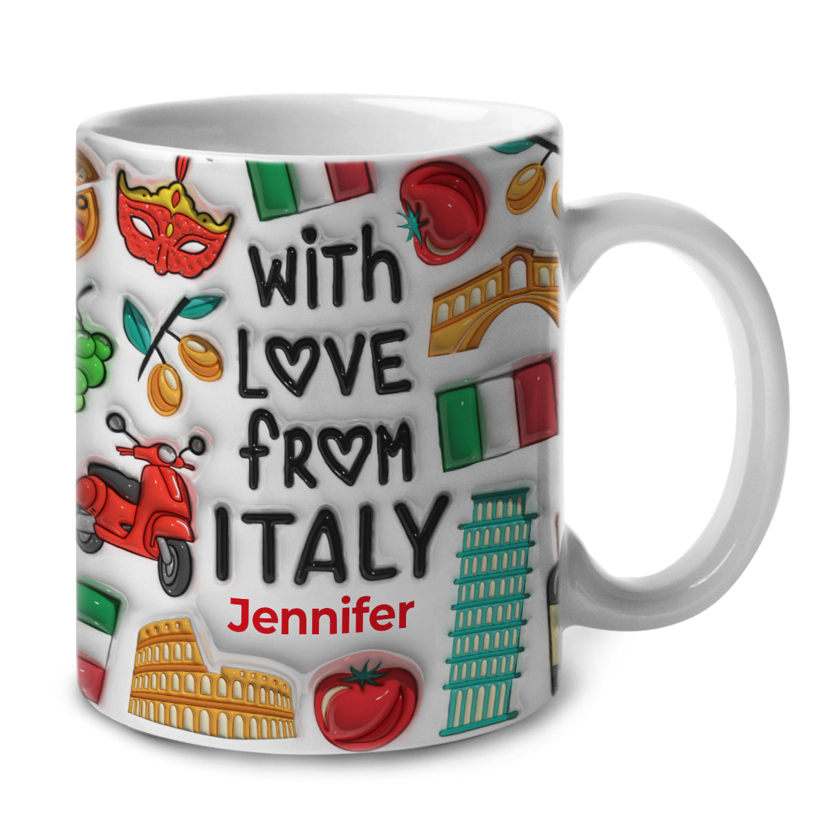 Custom With Love From Italy Mug And Symbols
