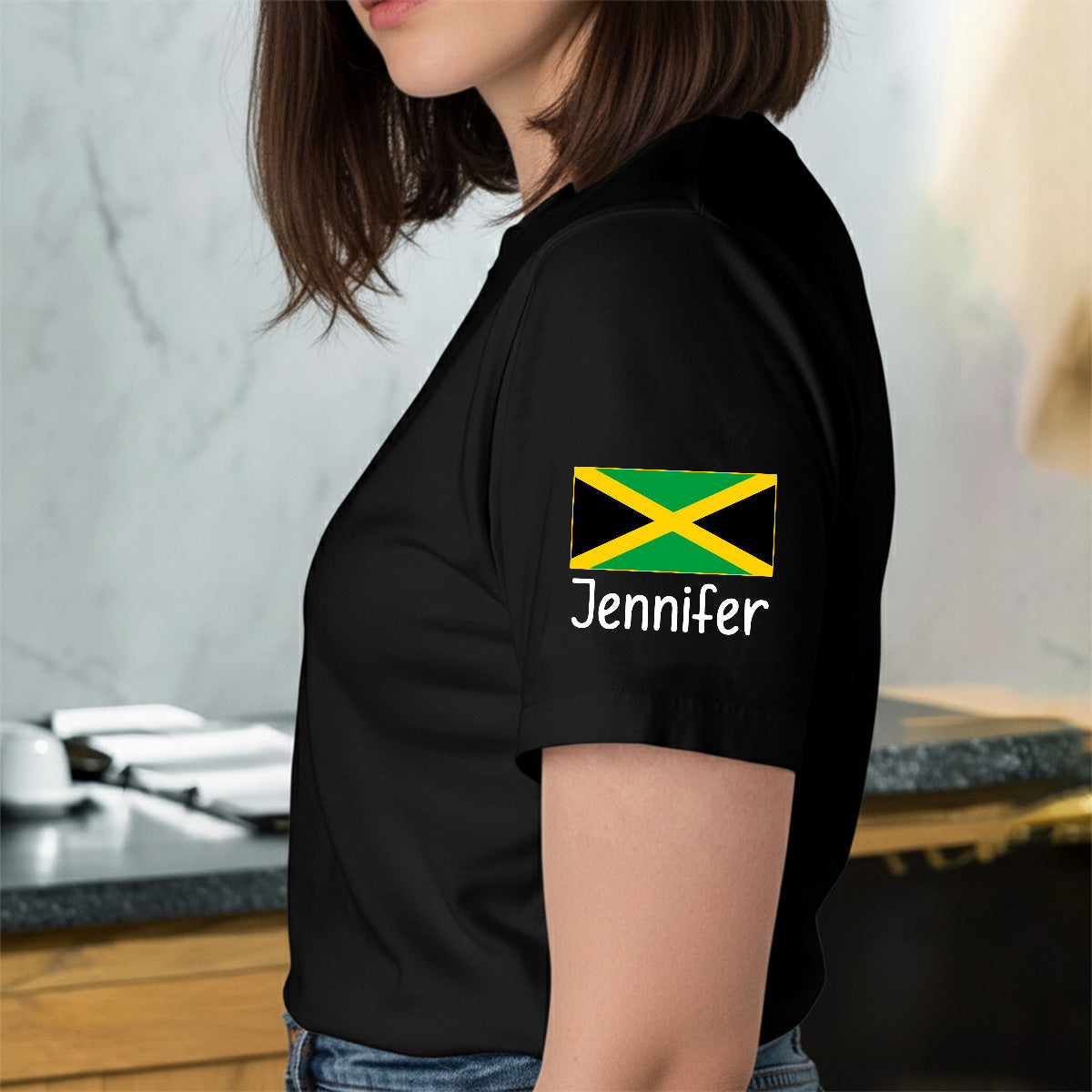 Custom My Story Began In Jamaica T-shirt With Name On The Sleeve