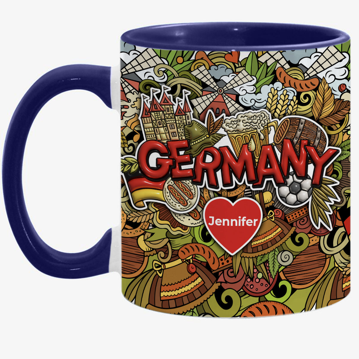 Custom Germany Accent Mug With Mixed Symbols