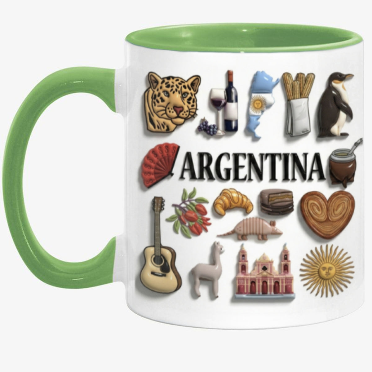 Custom Argentina Accent Mug With Many Argentina Symbols