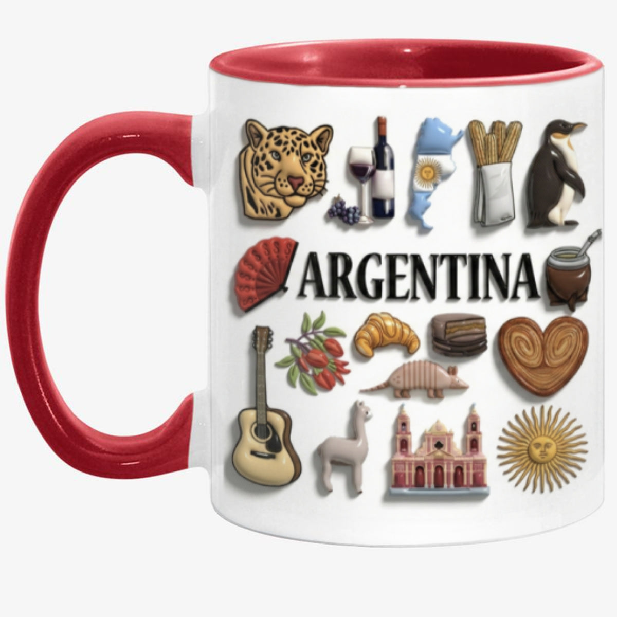 Custom Argentina Accent Mug With Many Argentina Symbols