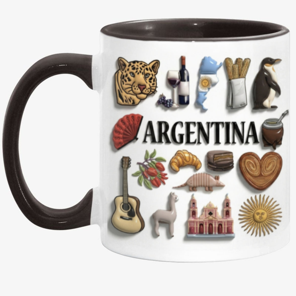 Custom Argentina Accent Mug With Many Argentina Symbols
