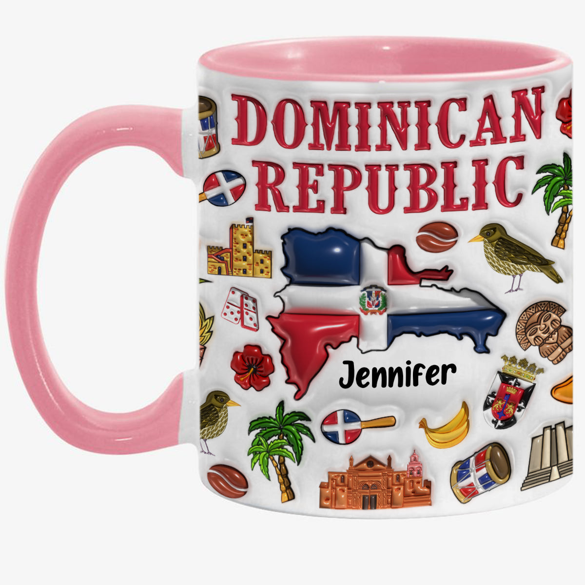 Custom Dominican Republic Accent Coffee Mug Cup With Your Name