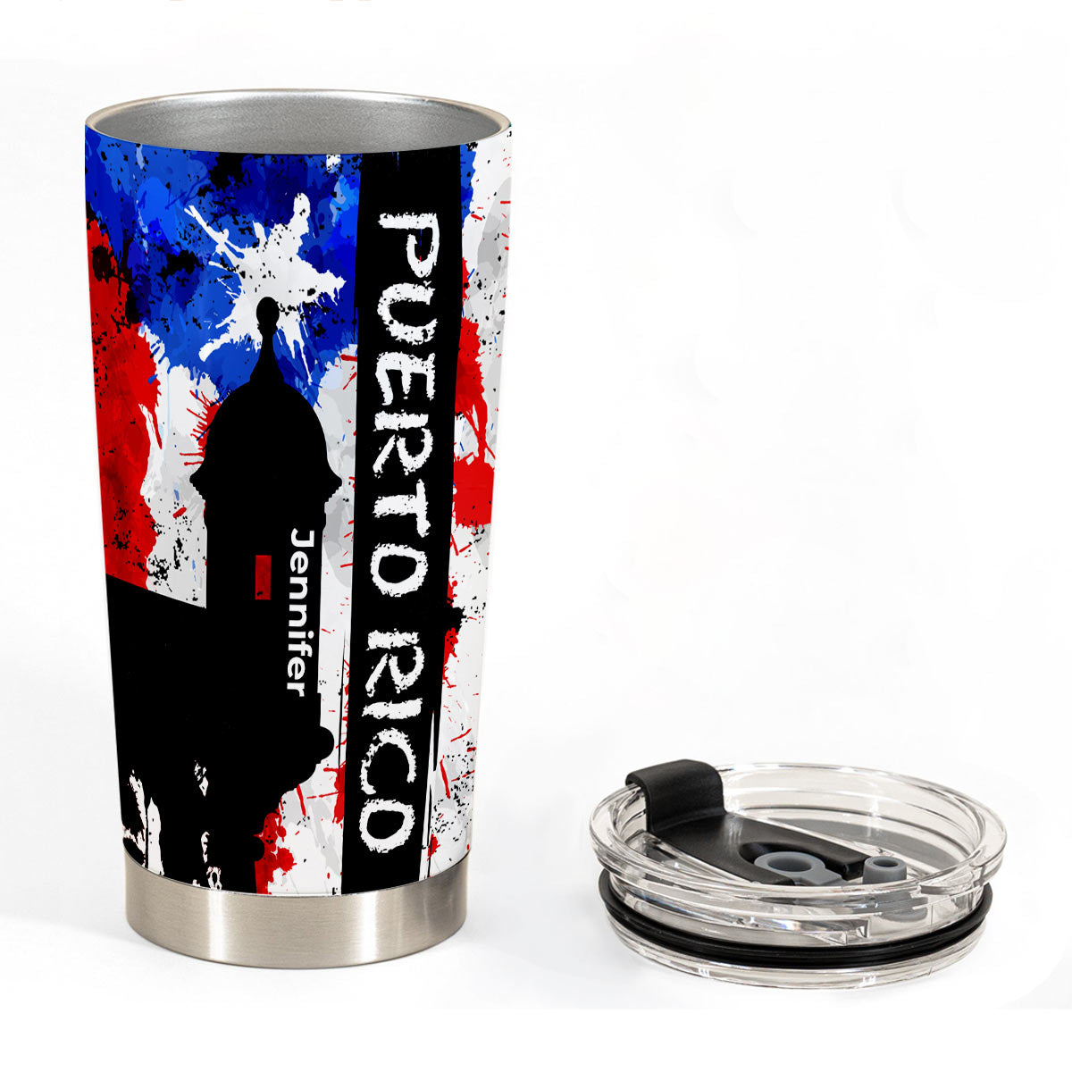 Personalized Puerto Rico Tumbler 20oz And Name
